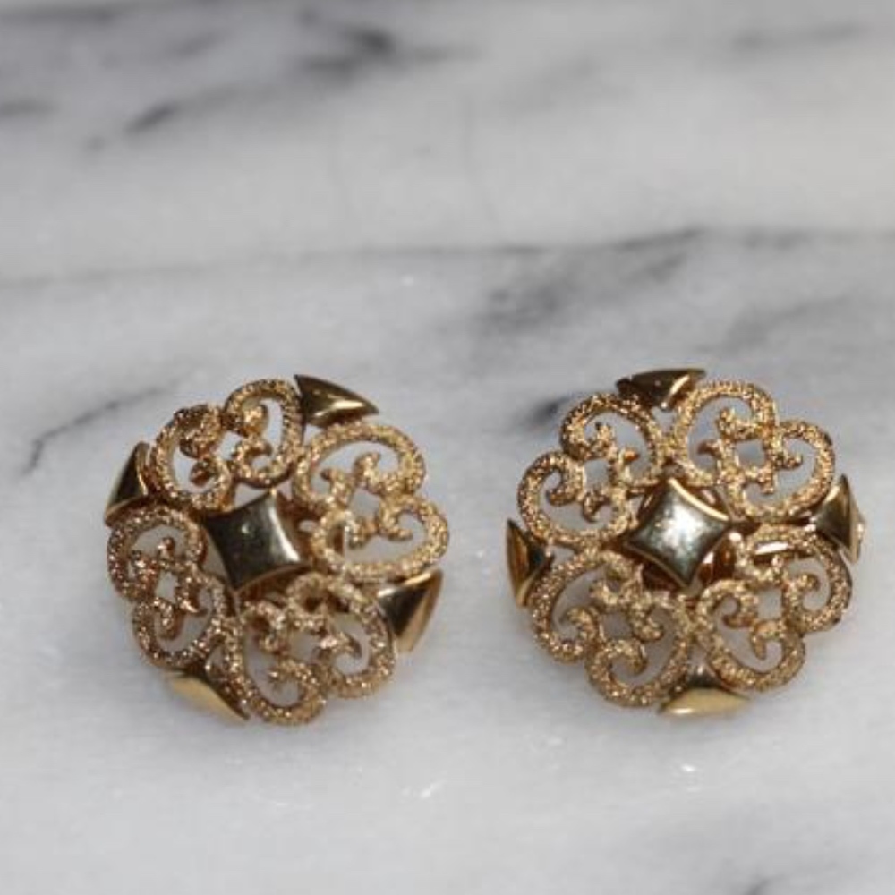 Gold Clip On Earrings